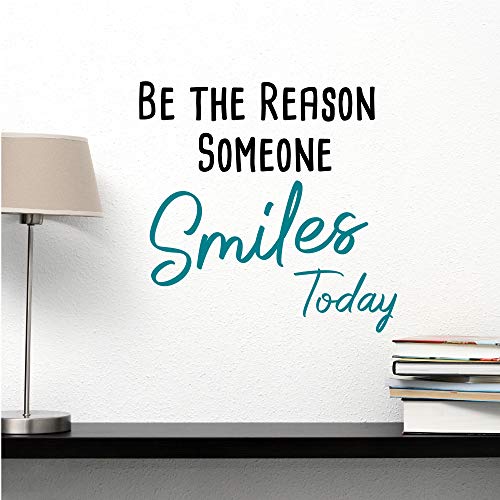 Be The Reason Someone Smiles Today-Inspirational Quotes Wall Decals-Vinyl Stickers for Bedroom Living Room School Office Home Decor