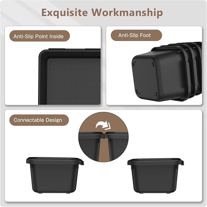 A-LuGei【XX-Large Size【5 Pcs】 Tool Box Organizer Tray Divider【Single Size】 Black Plastic Desk Drawer Organizer Garage Organization for Wrench Plier Hammer Bit Socket Extension Screwdriver Bolt Hex key - size: 5pcs-XXL Size