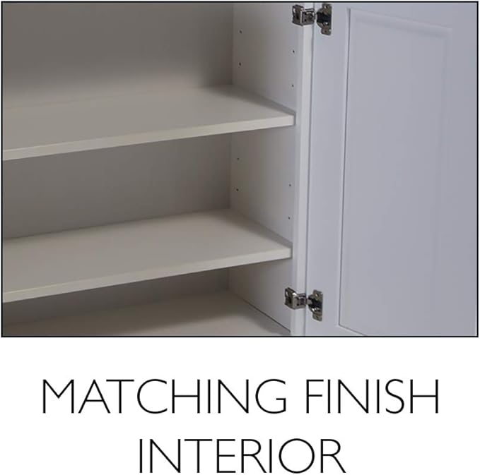 Design House Brookings Shaker Fully Assembled Wall Kitchen Cabinet W3336, 33 W x 12 D x 36 H, Painted White, Solid Wood, Design House, 569129
