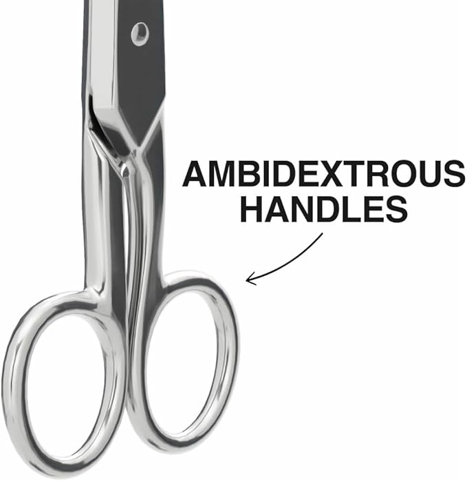 Klein Tools 100CS All-Purpose Precision Scissors, Made in USA, 5.25-Inch Nickel-Plated Snips, Blunt Tip, and Wire Stripping Notches, Multi-Purpose for Professional and Home Usage