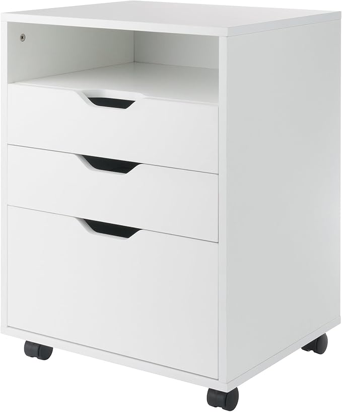 Winsome Halifax Bins & Drawers Mobile Cabinet, for Home Office, White