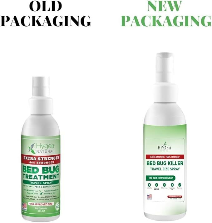 Hygea Natural Extra Strength 3oz Travel Spray –TSA Approved - New Formula 66% Stronger- Stain & Scent Free Treatment – Natural Formula - Child & Pet Safe (50 Pack)