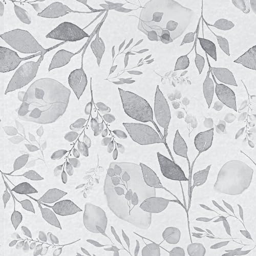 Gray Breezy Leaves Peel and Stick Wallpaper 17.7¡± x 118¡± Neutral Watercolor Floral Leaf Contact Paper Self-Adhesive Vinyl for Drawer Cabinets Furniture Accent Walls