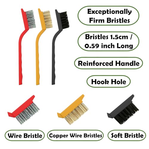 Betanull Crevice Cleaning Brush Set, Multi-Purpose Hard Bristle Brushes for Deep Cleaning Kitchen, Bathroom, Grout, Sink, Cup, Teapot, Bottle, Blender, Corners, Tight Spaces & More