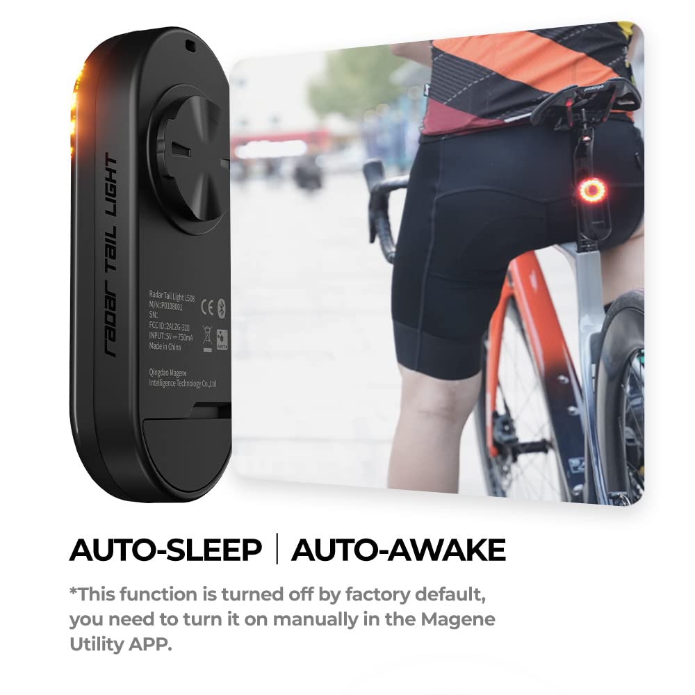 Magene L508 Bike Radar Tail Light, Smart Rear View Radar Taillight Compatible with Some Bike Computers and Watches, Support Magene Utility APP Display