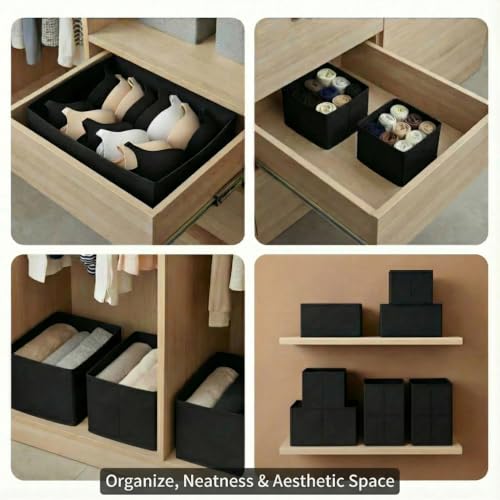 2Pack Drawer Organizer Clothes Set - Dresser Organizer For Bedroom, Closet - Perfect Clothes Organizer and Storage Underwear Socks Organizer