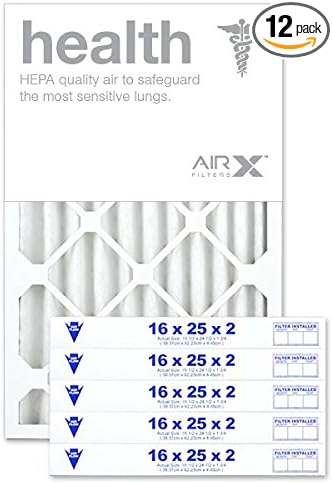 AIRx Filters 16x25x2 Air Filter MERV 13 Pleated HVAC AC Furnace Air Filter