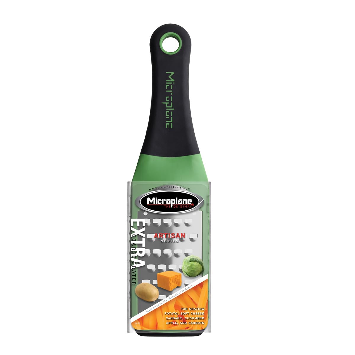 Microplane Artisan Series Cheese Grater and Zester (Extra Coarse, White)