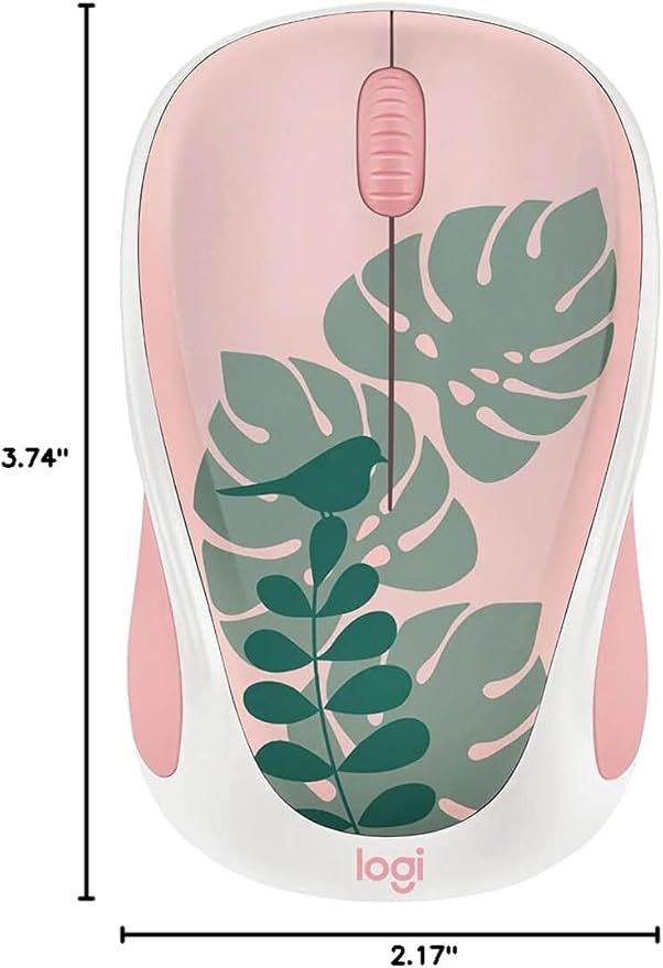 Logitech - Design Collection Limited Edition Wireless Compact Mouse with Colorful Designs - Chirpy Bird