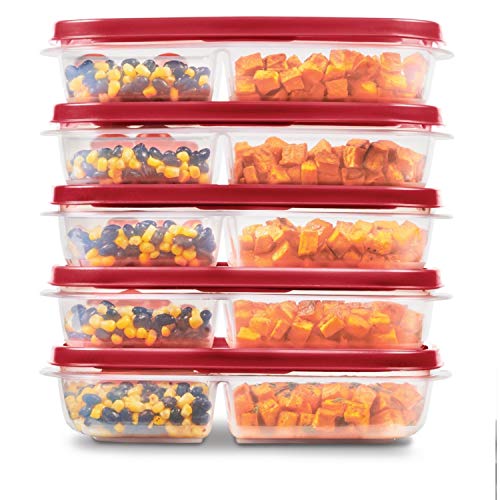 Rubbermaid EasyFindLids Meal Prep Containers 5.1 Cup Red - color: Red, size: 5.1 Cup (10-Piece)