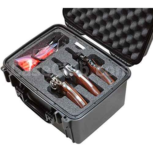 Case Club Waterproof 3 Revolver/Semi-Auto Pre-Cut Case with Silica Gel to Help Prevent Gun Rust