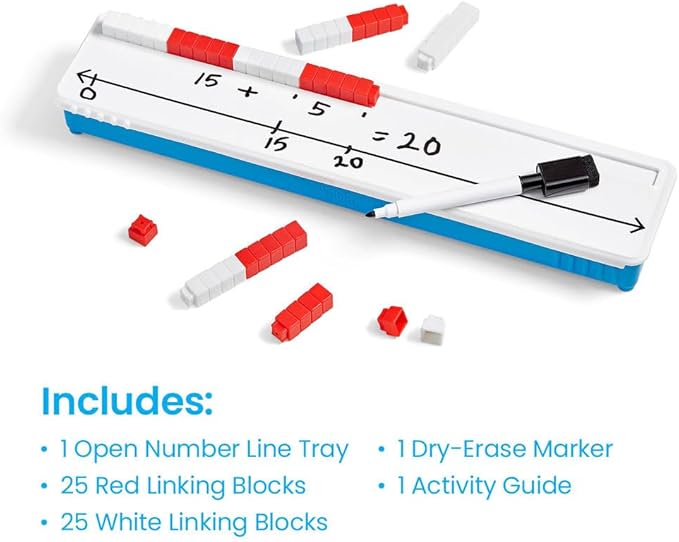 hand2mind Open Number Line Starter Set, White Board Dry Erase Number Lines for Students, Teaching Addition and Subtraction, Educational Math Manipulatives, Classroom Supplies for Teachers Elementary