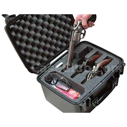 Case Club Waterproof 3 Revolver/Semi-Auto Pre-Cut Case with Silica Gel to Help Prevent Gun Rust