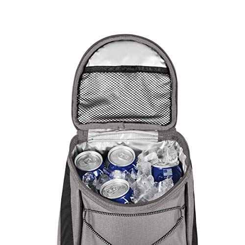 Picnic TIME DC Comics Batman PTX Backpack Cooler, Soft Cooler Backpack, Insulated Lunch Bag, (Black with Gray Accents)
