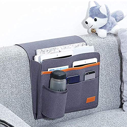 Felt Storage Bag Bed Table Tray for Laptop Couch Side Pocket Table Side Organizer Dorm Bed Felt Bed Storage Organizer Bedside Storage Bedside Sofa Felt Cloth Armrest