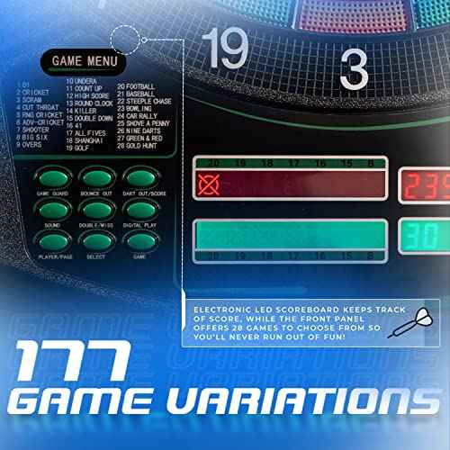 Franklin Sports Electronic Dart Board Sets - Soft Tip Electric Dartboard with Digital Scoreboard - (6) Darts Included