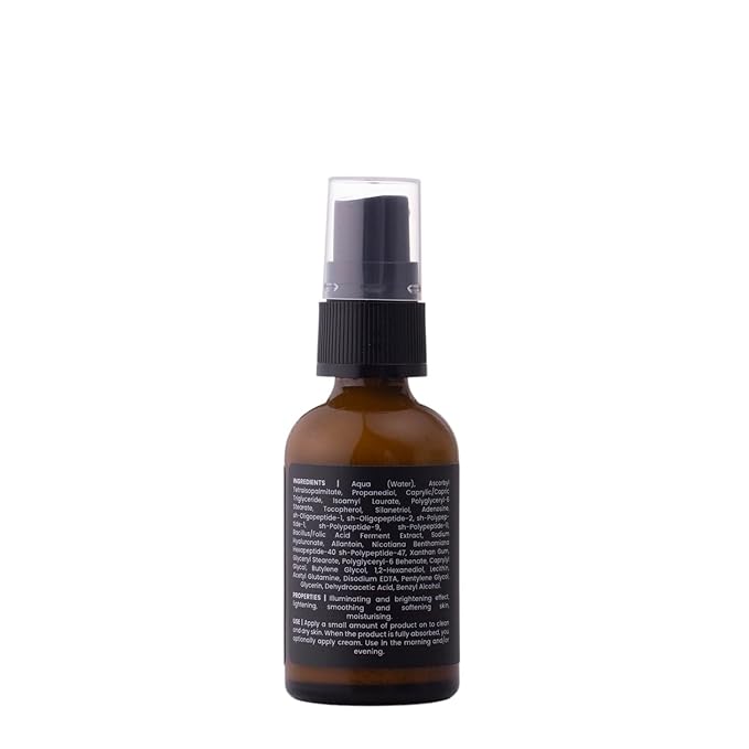 C The Light - 10% Stable Vitamin C Serum for Face, Neck, and Hands, Brightens & Firms Skin – Safe Vegan Formula Suitable for Sensitive Skin – 30 ml/Net 1.01 Fl. Oz
