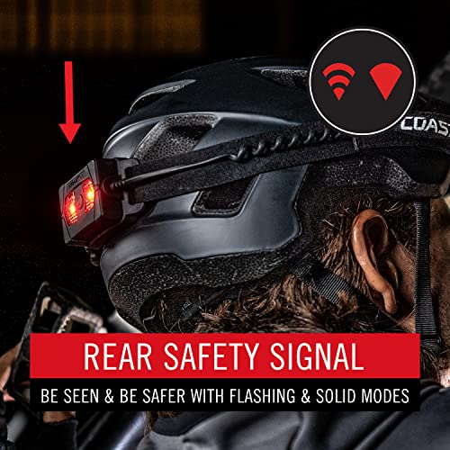 Coast RL20RB 1000 Lumen Tri-Color LED Rerchargeable Headlamp with Included Extra Power Pack, Flood and Spot Beams, Variable Light Control, Red/Green Modes