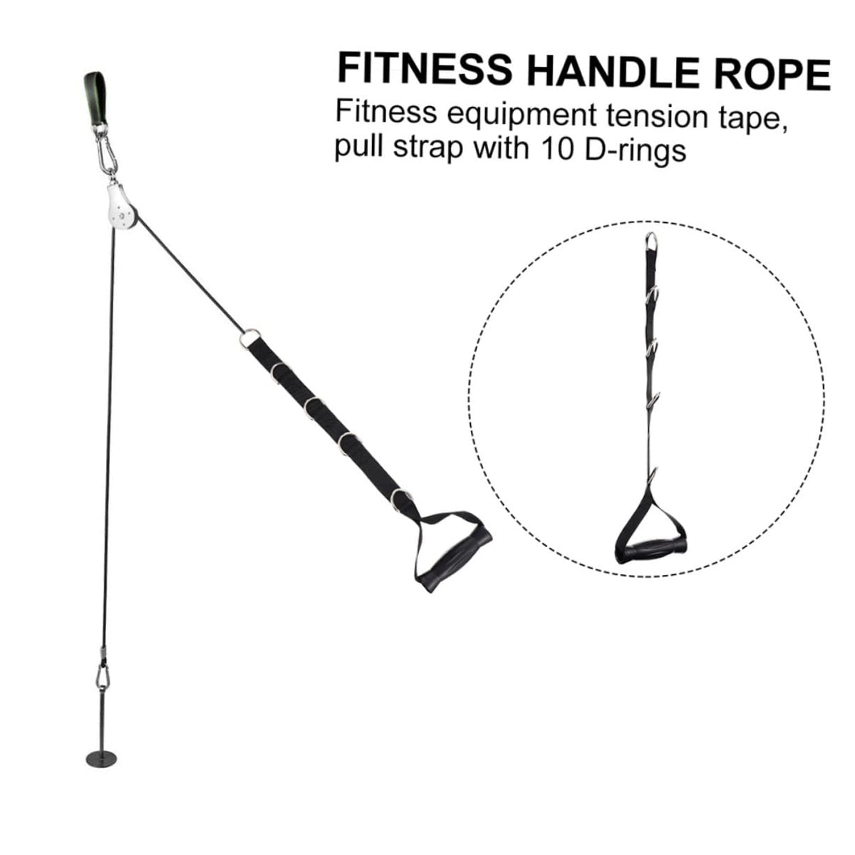 Kisangel 2pcs Heavy Duty Fitness Resistance Bands Exercise Pull Handles Black Tension Tape for Strength Equipment and Bicep Workouts