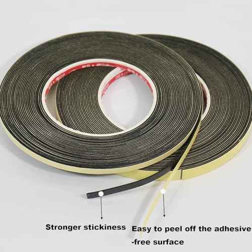 Car Speaker Sealing Tape 3 Rolls 2mm Thick x 10mm Wide x 49ft Black Soundproof Waterproof Insulating Foam Gasket Tape Ideal for Car Speaker Installati...