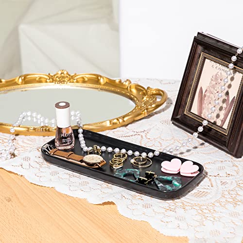 Ceramic Bathroom Tray,Kitchen Sink Organizer Tray,Cosmetics Holder (Black) - color: Black