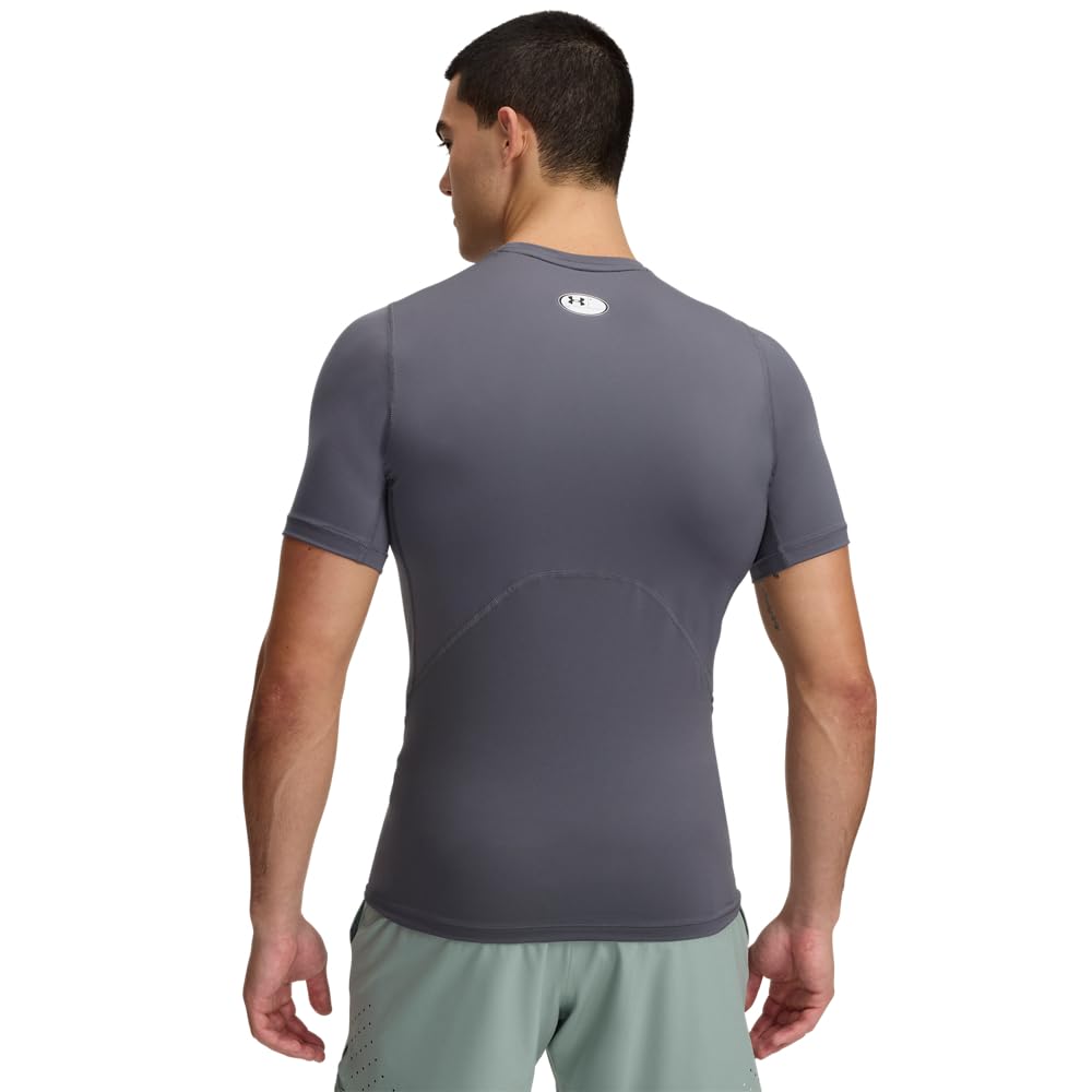 Under Armour Men's Armour HeatGear Compression Short-Sleeve T-Shirt, (025) Castlerock / / White, 3X-Large Tall