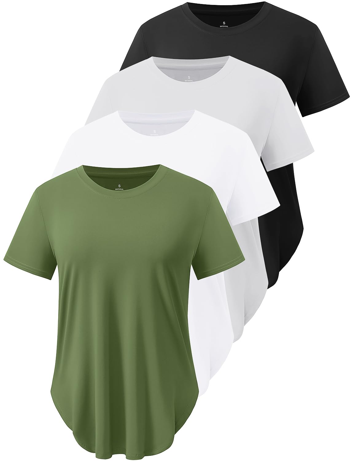 Cosy Pyro Workout Tops for Women Short Sleeve Black/Gray/White/Army XL