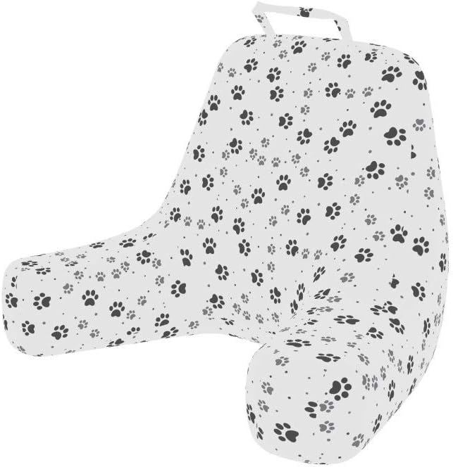 Ambesonne Paw Print Reading Pillow Cover, Repeating Greyscale Dog and Cat Feet Pattern with Irregular Dots, Unstuffed Printed Bed Rest Case from Soft Fabric, XL Size, Grey Charcoal Grey White