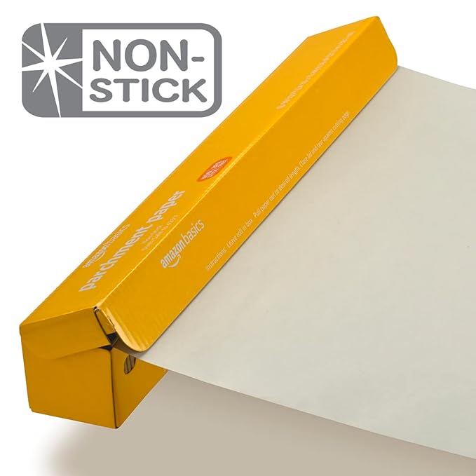 Amazon Basics Non-Stick Parchment Paper for Baking, Cooking, Oven Safe, 15 inches, 90 Sq Ft Roll, 1 Pack