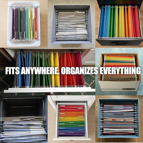 Officemate Plastic Hanging File Folder Frame, 18 Inch, Letter and Legal Size. 1 Set (91961), Black and Gray - size: 18 Inch