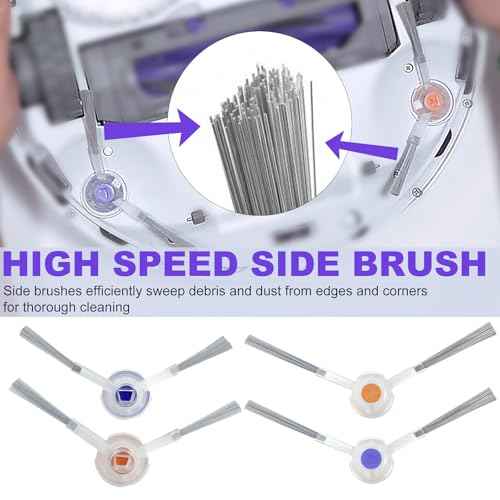 Replacement Accessories Compatible with Narwal Freo X Ultra Robot Vacuum Cleaner, 2 Main Brush, 6 Hepa Filter, 6 Dust Bags, 8 Mop Pads, 8 Side Brushes