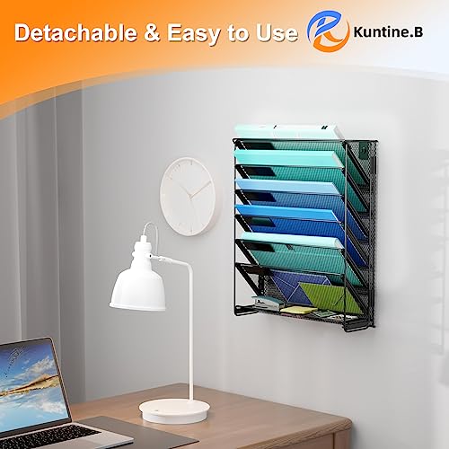 Kuntine.B Wall File Organizer (Black, 7 Tier 2 Pack) - color: Black, size: 7 Tier 2 Pack