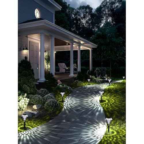 SOLPEX Solar Pathway Lights Garden Decor for Yard, Garden Lights Solar Powered Waterproof Landscape Lighting, Solar Outdoor Lights Porch Decor for Path Walkway Driveway (8 Pack Cold White)
