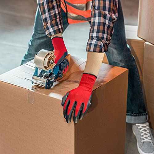 Evridwear Nitrile Coated Work Gloves,Superior Oil Resistance with Grip for Men Women Automotive,Gardening, Mechanic