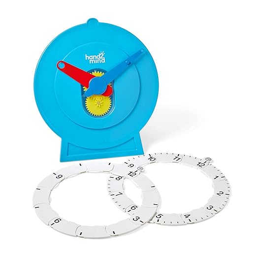 Hand2mind Advanced Magnetic NumberLine Clock for Demonstration, Math Manipulatives for Telling Time, Learning Clock, Teaching Supplies for Kids