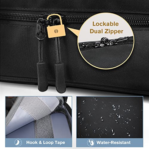 SITHON Pill Bottle Organizer Medicine Storage Bag Medication Travel Carrying Case Manager with Handle, Detachable Pockets Modular for Medications, Vitamins, Medical Supplies (Black)