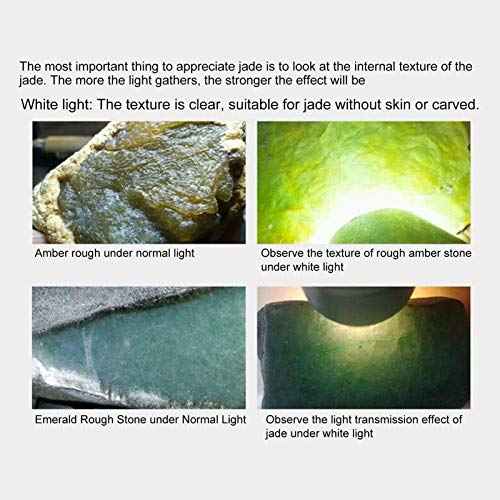 Jade Appraisal Light Detector Lamp, Super Bright DX6 USB Rechargeable Quad LEDs Expert Jade Appraisal Flashlight for Jewelry Appraisal Gemstones Diamond