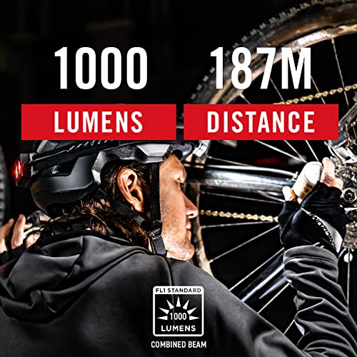 Coast RL20RB 1000 Lumen Tri-Color LED Rerchargeable Headlamp with Included Extra Power Pack, Flood and Spot Beams, Variable Light Control, Red/Green Modes