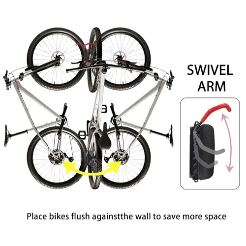 Swivel Bike Wall Mount, Bike Hangers for Garage, Space-Saving Bike Storage, Sturdy Bicycle Rack Can Holds Up to 77 lbs, Easy Install, 4 Pack - size: 4 Pack