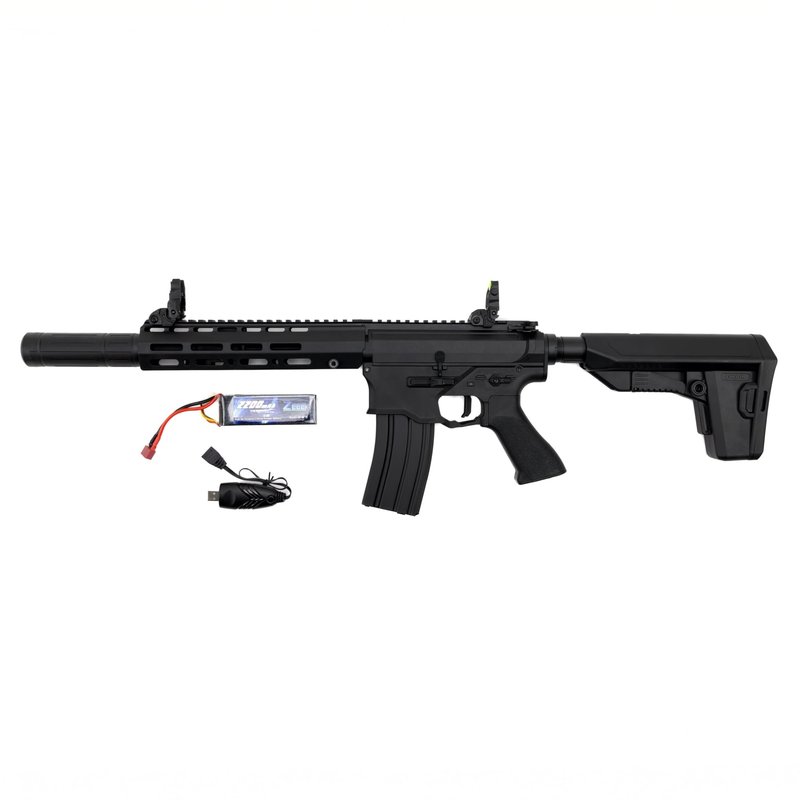 Barra Airguns 400e Gen 2 Polymer Full Auto Battery-Powered BB Gun Kit, Includes LiPo Battery and Charger, Fully Automatic Electric BB Rifle - 430 to 440 FPS