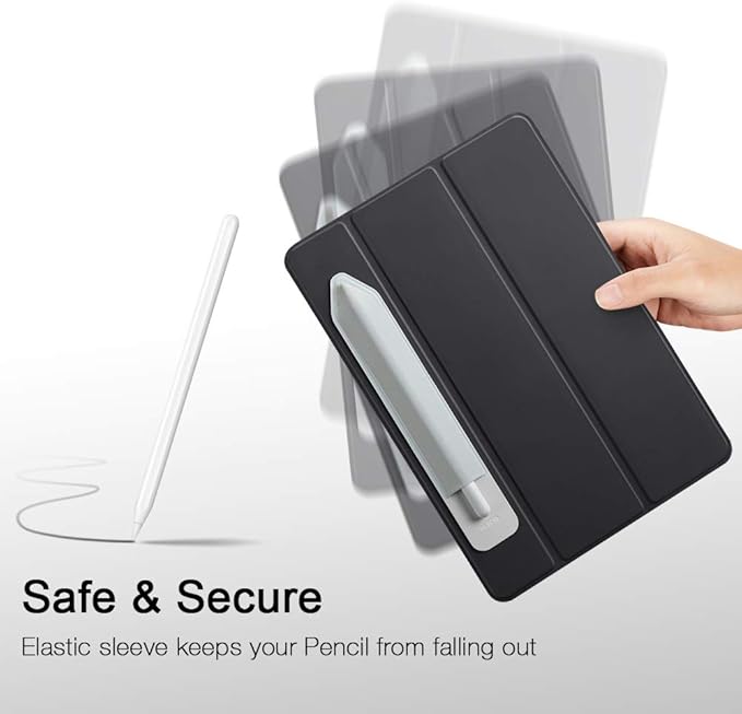 ESR Pencil Holder Compatible with Pencil (2nd/1st Generation) & Pencil (USB-C), Elastic Pocket, Stylus Pens Protected and Safe, Pouch Adhesive Sleeve Attached to Case for Stylus Pens, Silver Grey