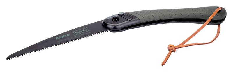 Bahco BAH396LAP 7-1/2" Laplander Folding Saw for Trail Maintenance, Wood Processing, and Survival Use, Rust-Protected Blade, Secure Lock, Ergonomic Grip, Ideal Bushcraft and Camping Tool