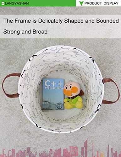 LANGYASHAN Laundry Basket Canvas Fabric Collapsible Organizer Basket for Storage Bin Toy Bins Gift Baskets Bedroom Clothes Children Nursery Hamper (Alphabet) - color: Letter