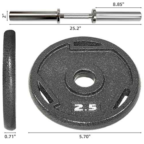 Fitvids Olympic Dumbbells Set & Dumbbells Bar, Loadable for 2-inch weight plates, Adjustable Weight for Strength Training and Fitness Exercises