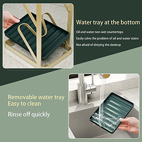 Lid Stand Lid Organizer Pot Lid Rack Holder for Utensils in Kitchen Cabinet Spatula Rack,Cutting Boards,Spoon Storage Gold - style: Erect
