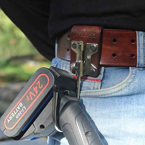 TOURBON Leather Tool Holder Cordless Drill Hook Swiveling Belt Hooks for 2" Belt(Pack of 2 Pieces)