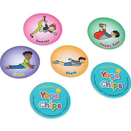 Really Good Stuff Children’s Yoga and Mindfulness Kit, Yoga for Kids with 24 Chips with Poses, Instruction Card and Poster- Encourage Students to Exercise, be Calm and de-Stress