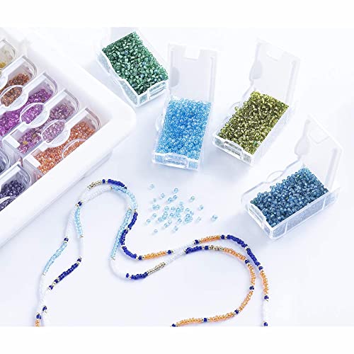 Elizabeth Ward Bead Storage Solutions Plastic Organizer Tray with Clear Snap Shut Lid for Sorting Craft Supplies, Fasteners, Crystals, and More - style: 2-Piece