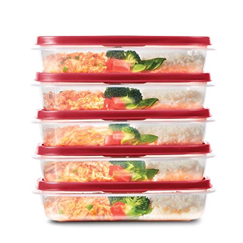 Rubbermaid EasyFindLids Meal Prep Containers 5.5 Cup Red - color: Red, size: 5.5 Cup (10-Piece)