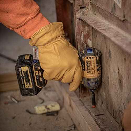 Wells Lamont Men's Winter Leather Work Gloves, 100-gram Thinsulate, Cowhide, Lined Leather, Large 1108L, Yellow